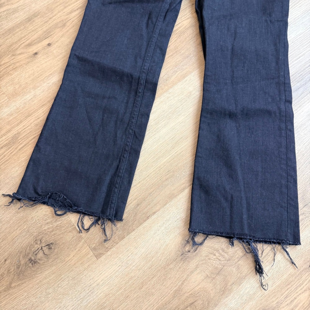 EVERLANE Black High Rise Flare Jeans Raw Hem Size 29 Regular - Picture 3 of 8